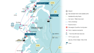 Lokalt reisekart for Vevelstad