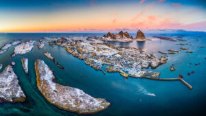 The Træna islands in winter