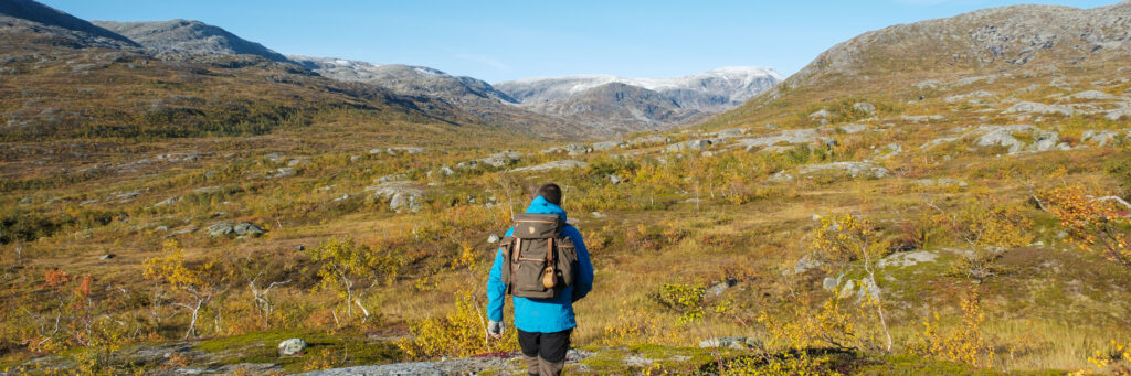 Turgåer på tur inne i Børgefjell Nasjonalpark