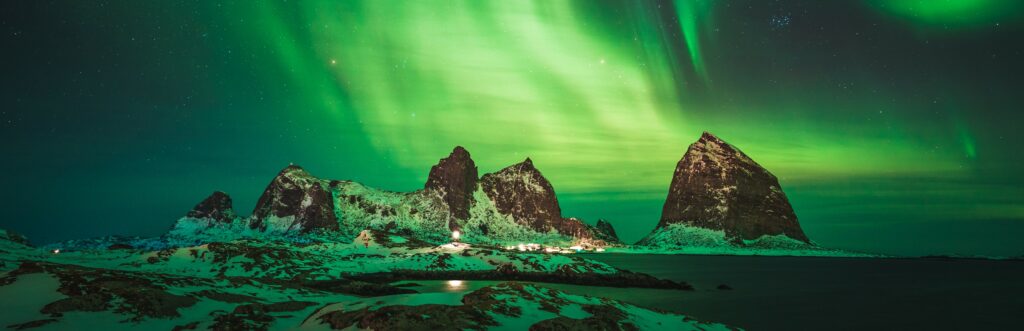 Northern lights above Træna