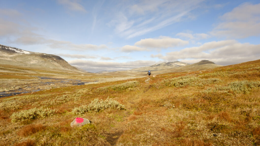 Mann på tur i Saltfjellet