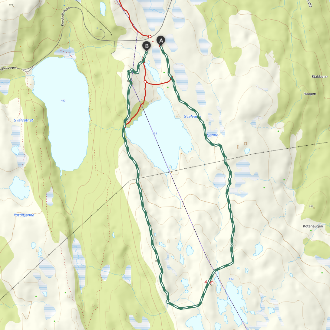 Kart over turen rundt Murfjellet